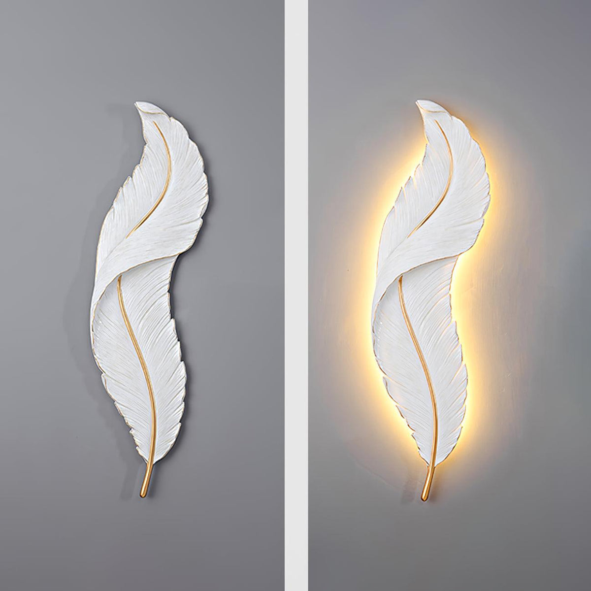 Arvess Individual Creativity Feather Resin Wall Lamp