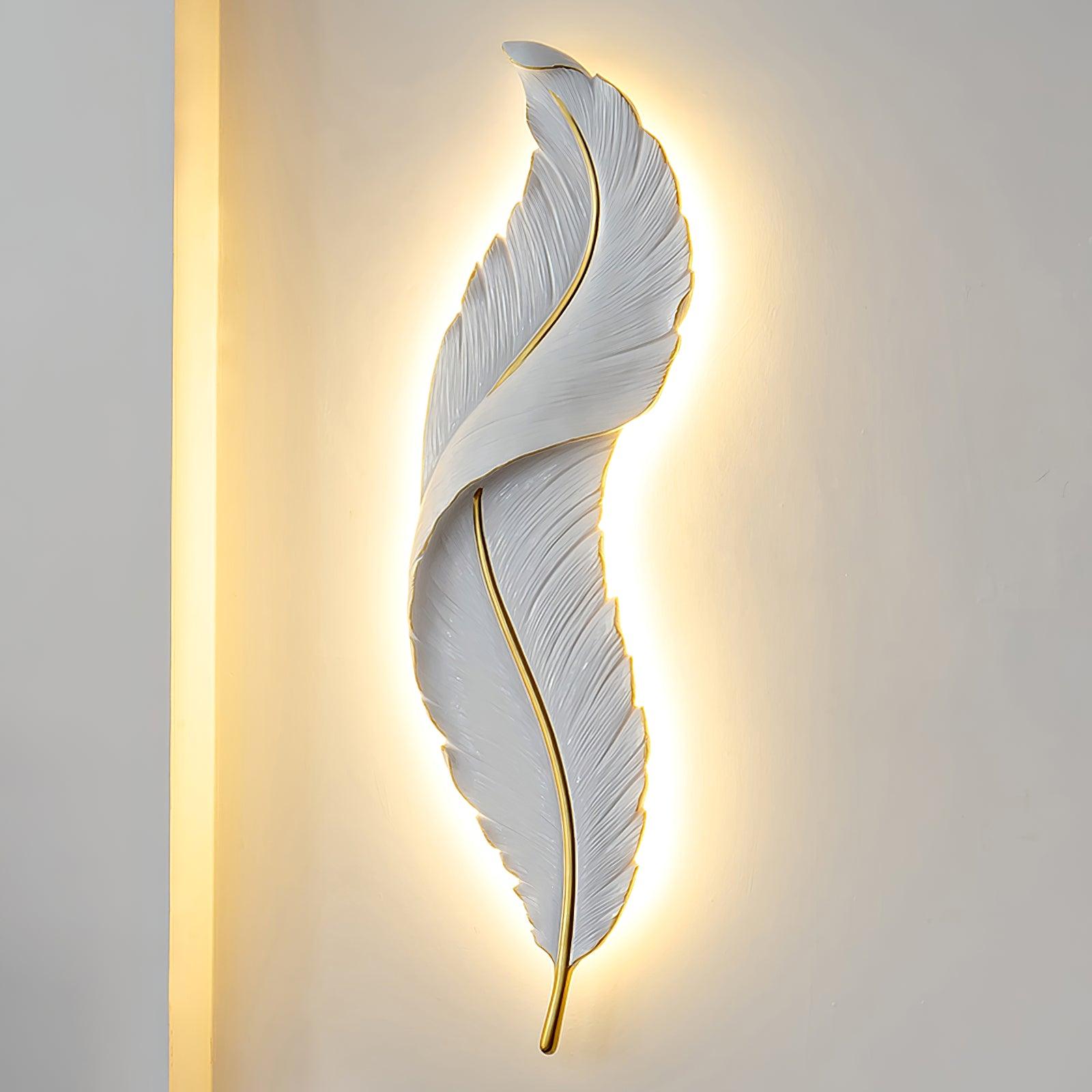 Arvess Individual Creativity Feather Resin Wall Lamp