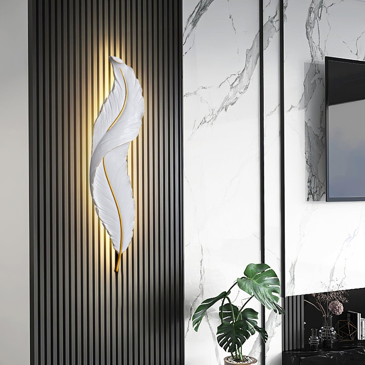 Arvess Individual Creativity Feather Resin Wall Lamp
