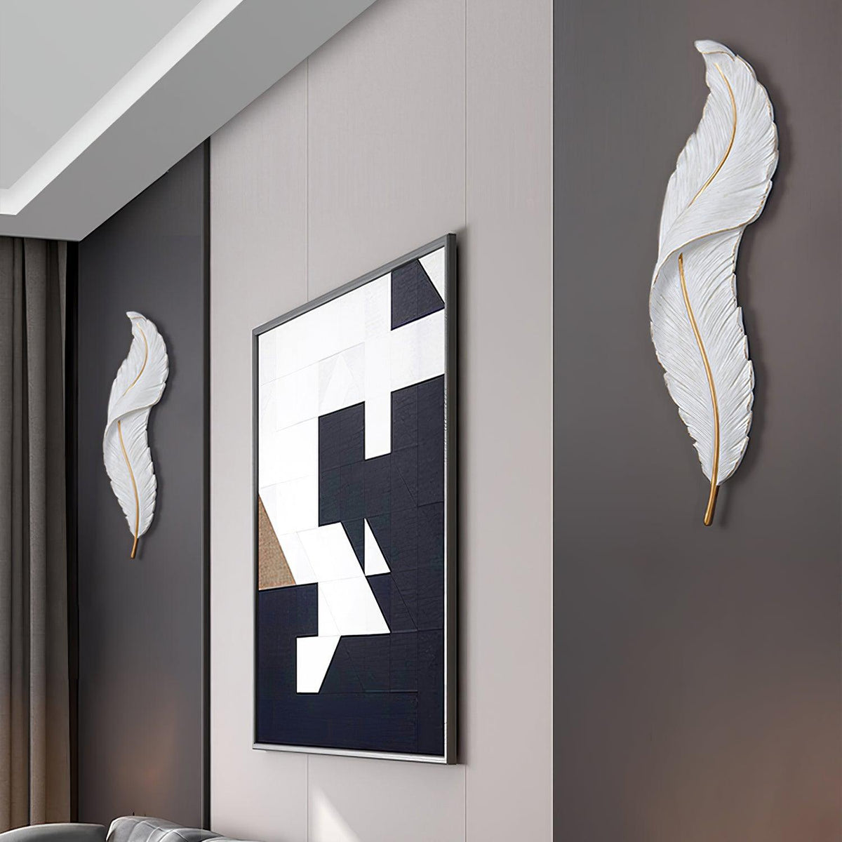 Arvess Individual Creativity Feather Resin Wall Lamp