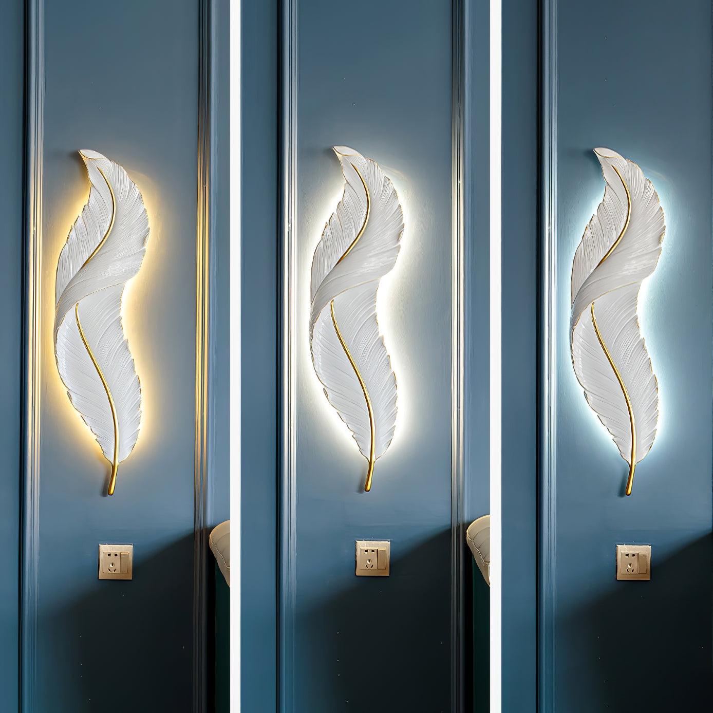 Arvess Individual Creativity Feather Resin Wall Lamp