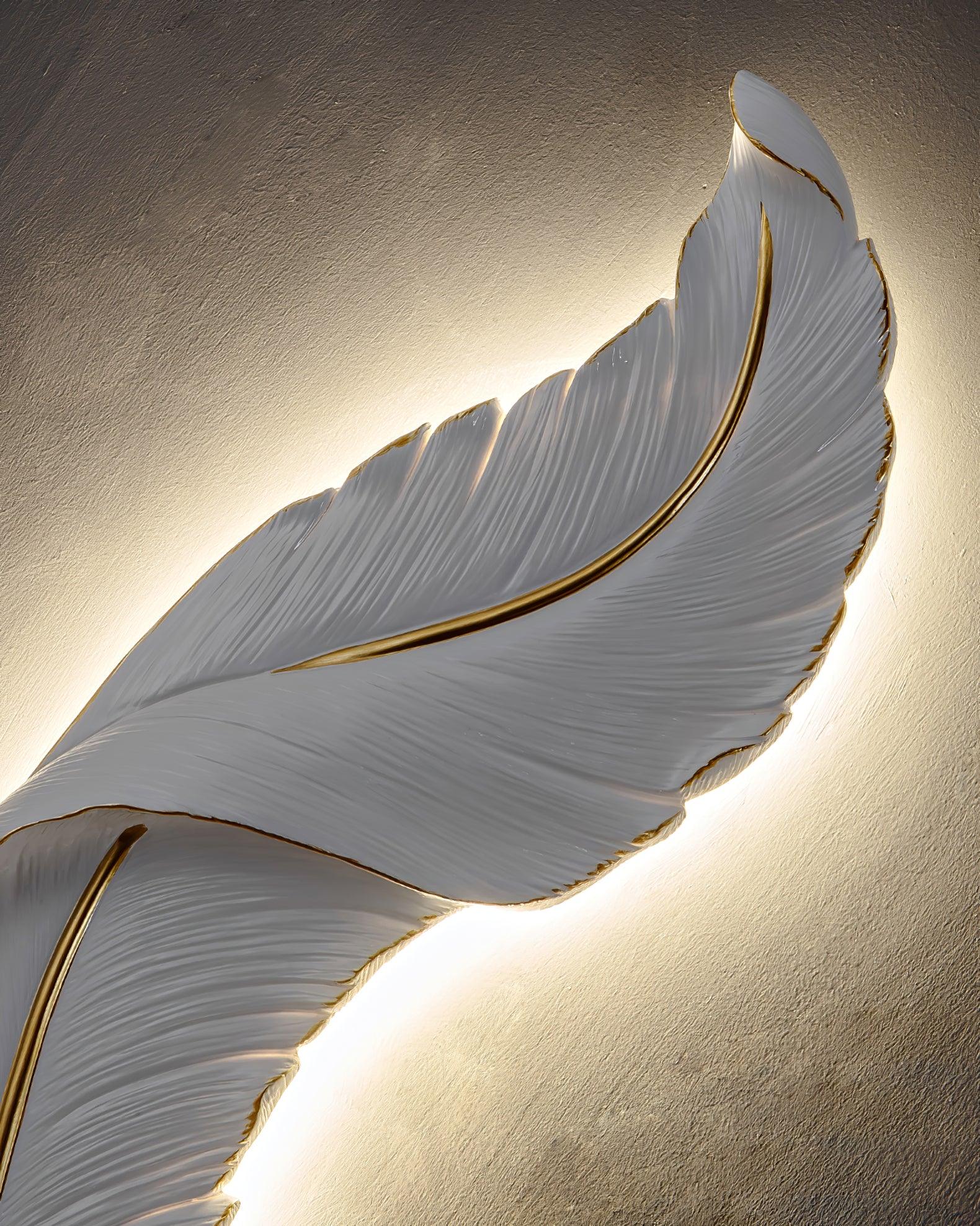 Arvess Individual Creativity Feather Resin Wall Lamp