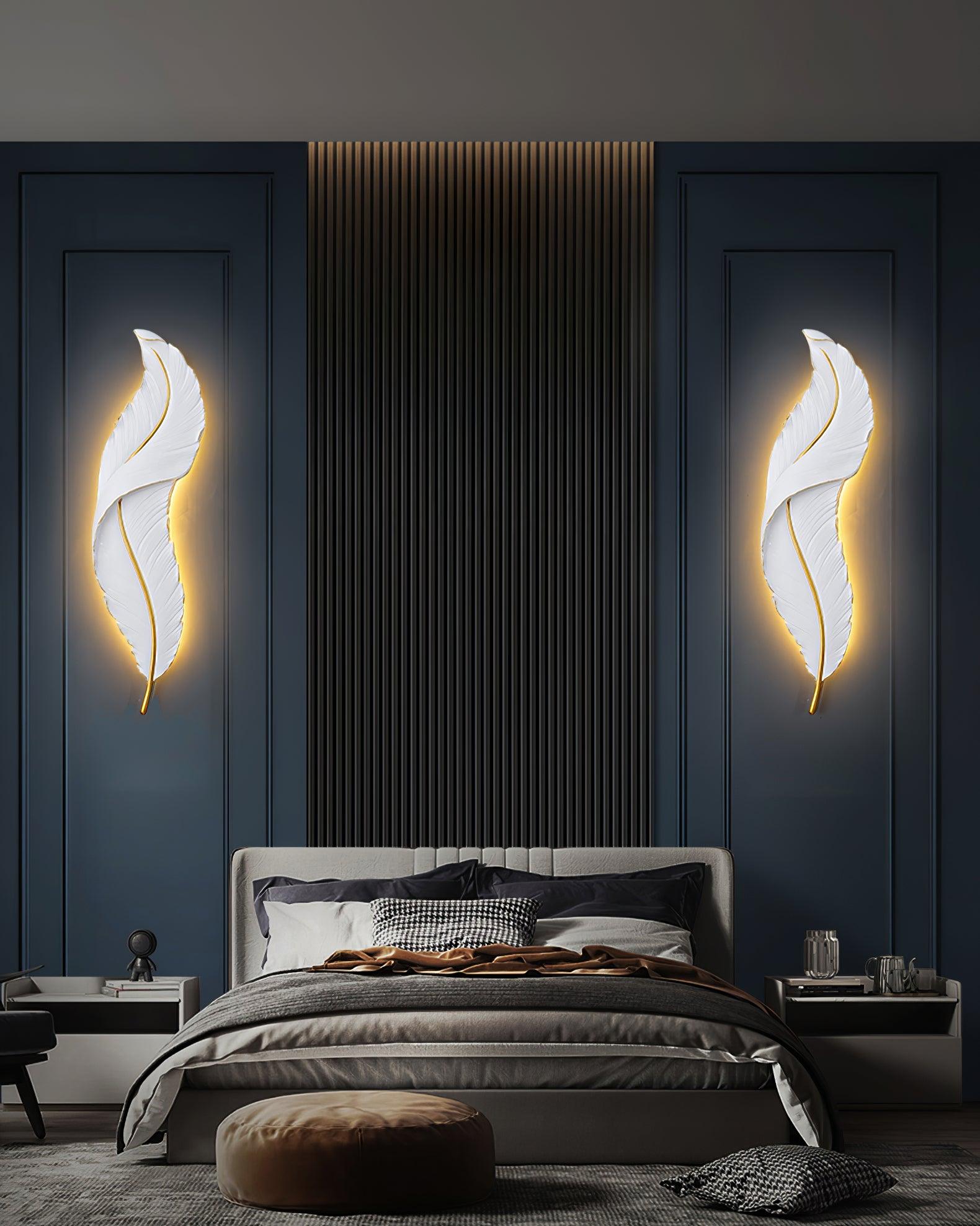 Arvess Individual Creativity Feather Resin Wall Lamp