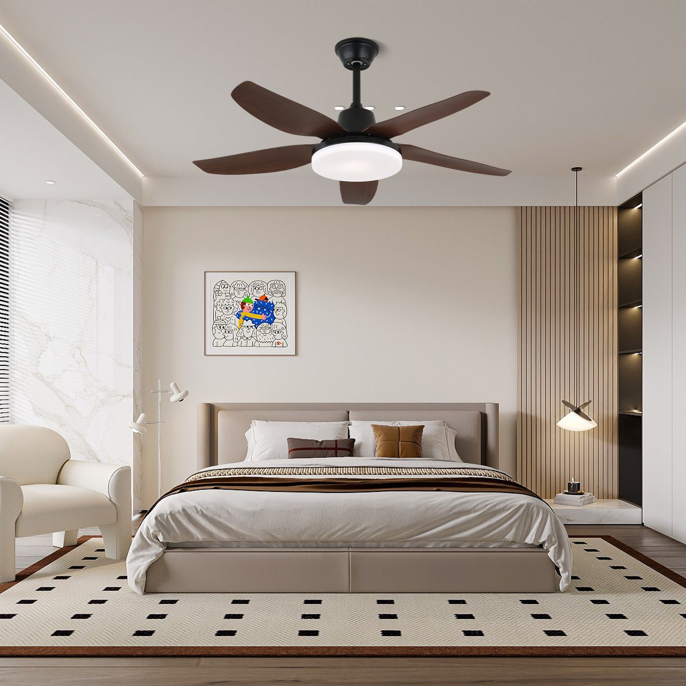 Luvo Modern Wood Ceiling Fan Light