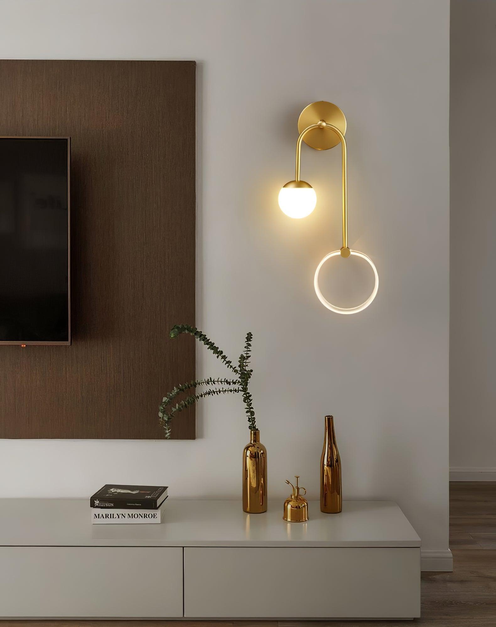 Warren Modern Minimalist LED Brass Wall Light