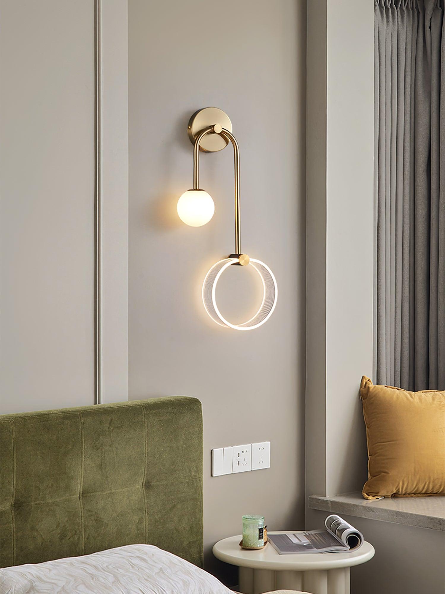 Warren Modern Minimalist LED Brass Wall Light