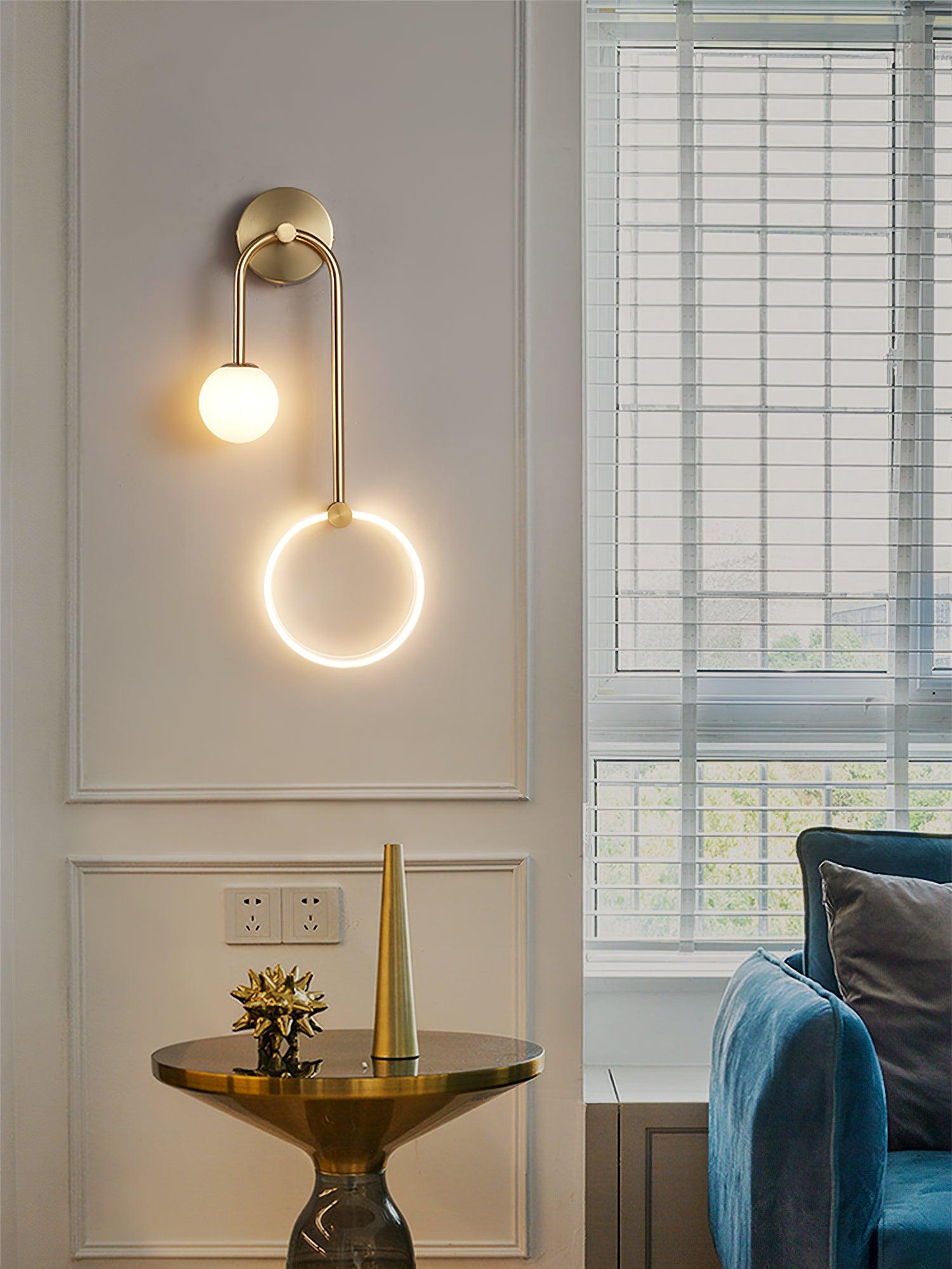Warren Modern Minimalist LED Brass Wall Light