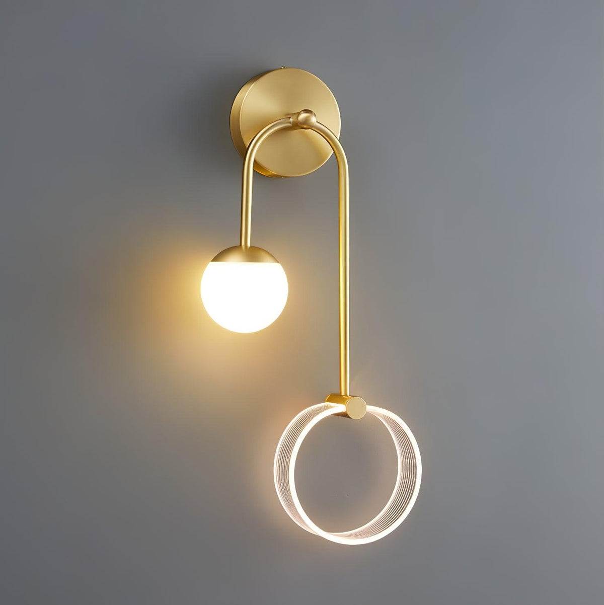 Warren Modern Minimalist LED Brass Wall Light