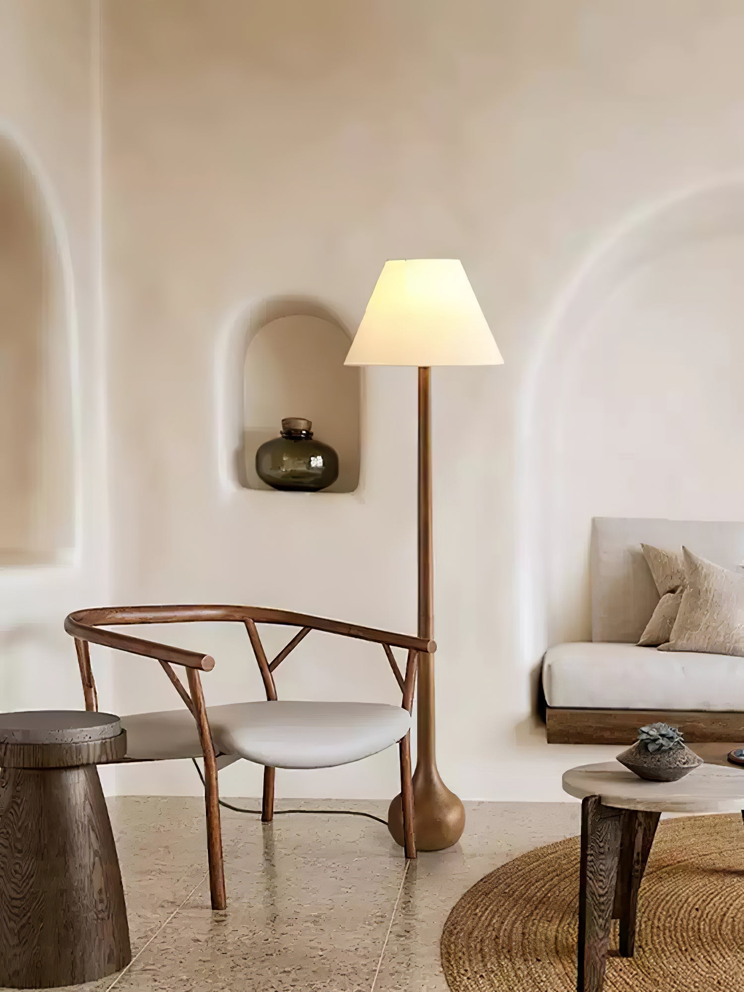 Elviseria Organic Wooden Floor Lamp