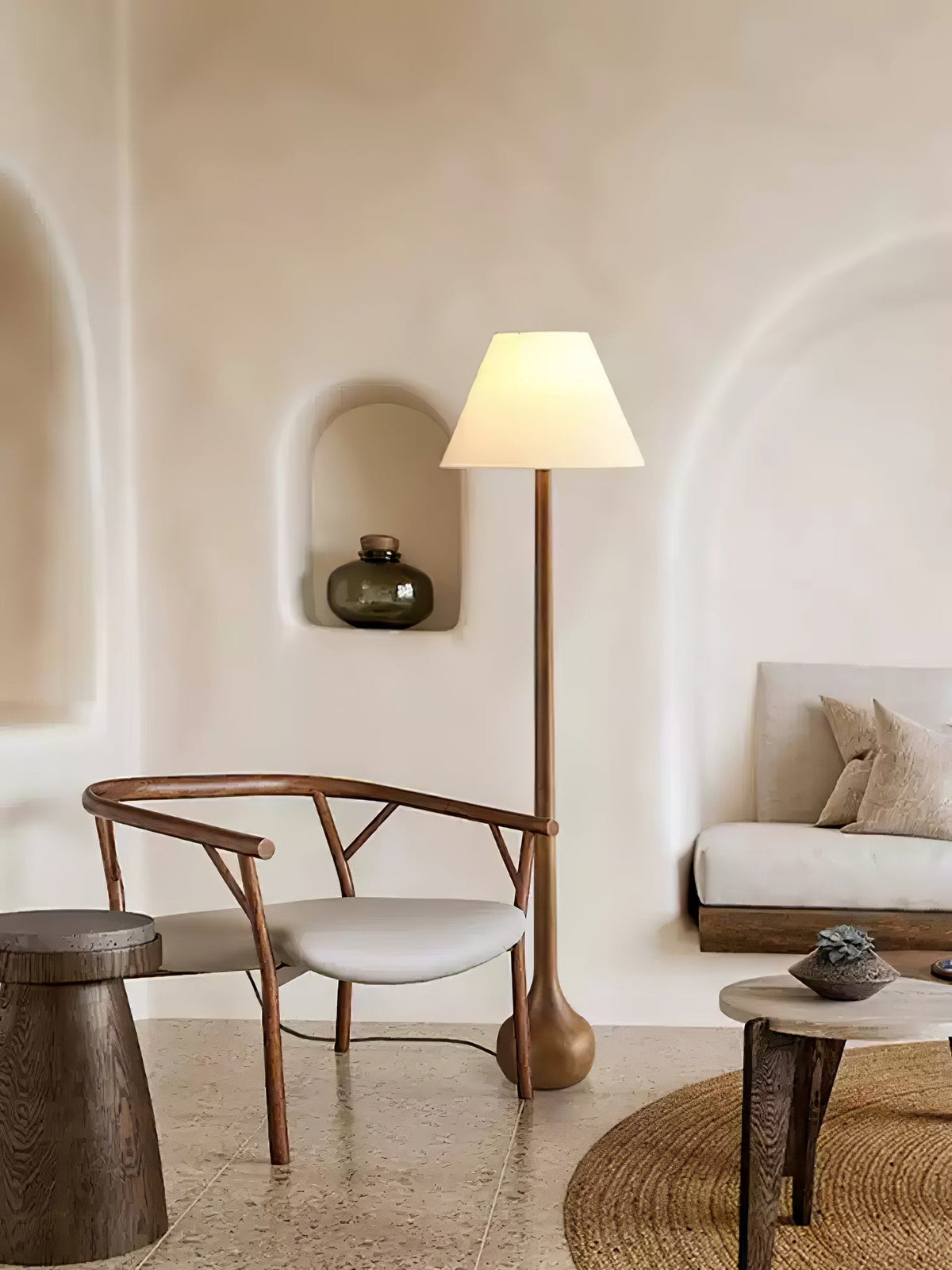 Elviseria Organic Wooden Floor Lamp