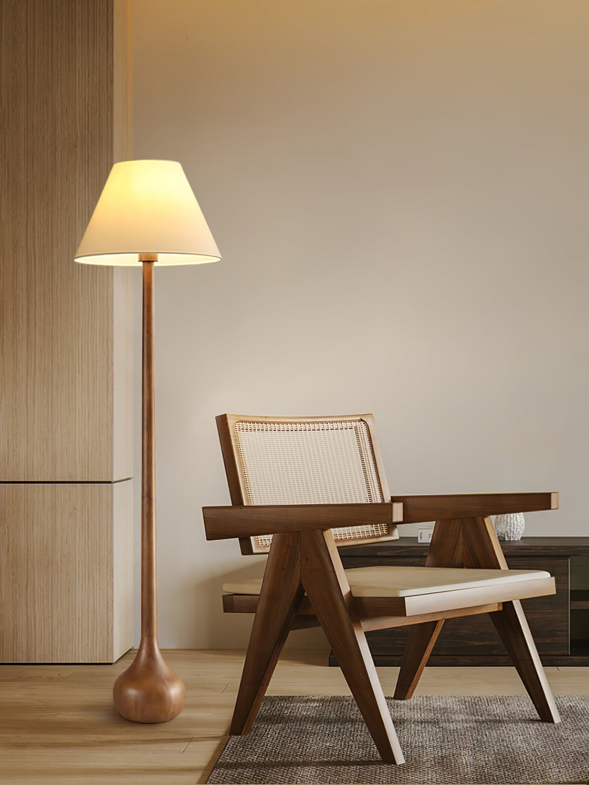 Elviseria Organic Wooden Floor Lamp