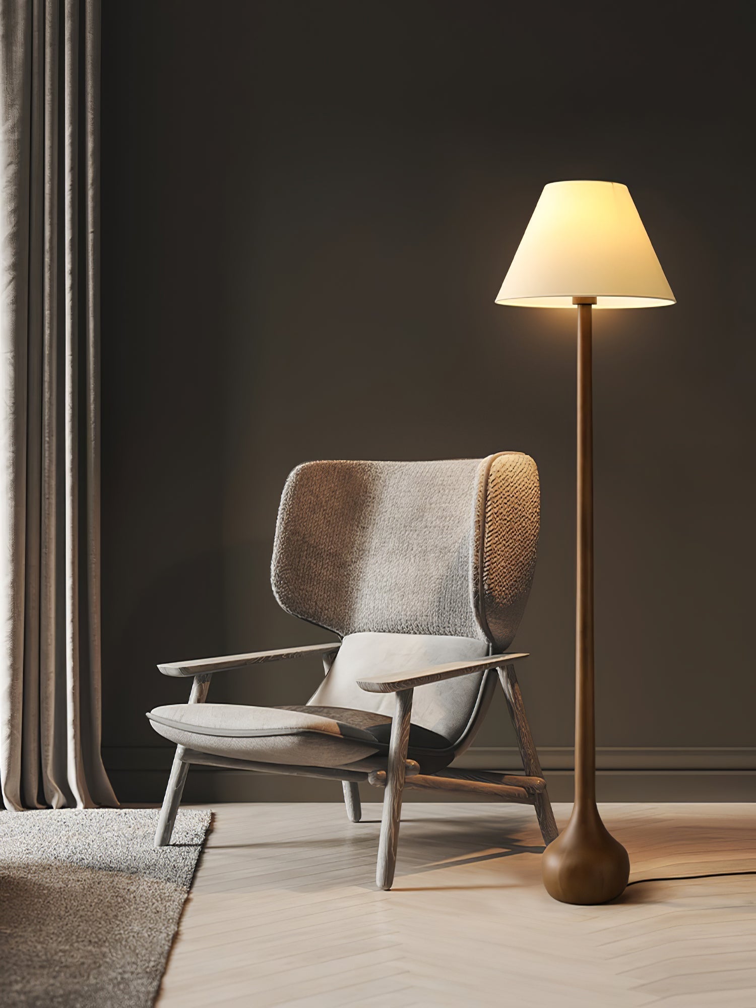 Elviseria Organic Wooden Floor Lamp