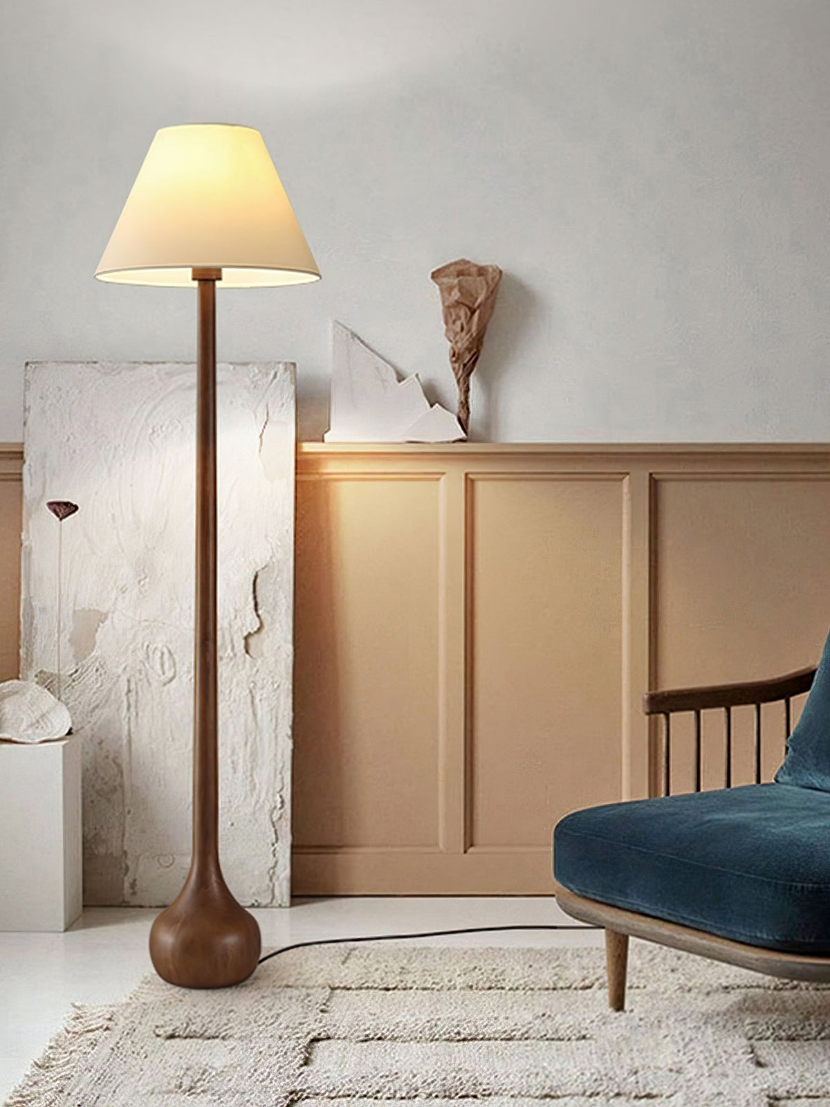 Elviseria Organic Wooden Floor Lamp