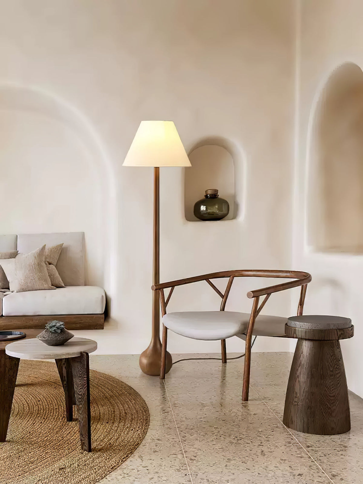 Elviseria Organic Wooden Floor Lamp