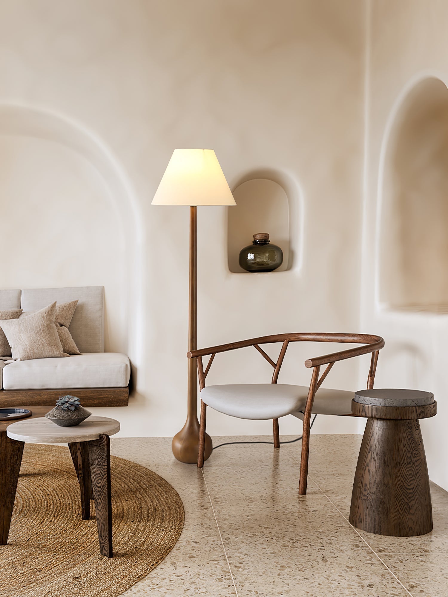 Elviseria Organic Wooden Floor Lamp