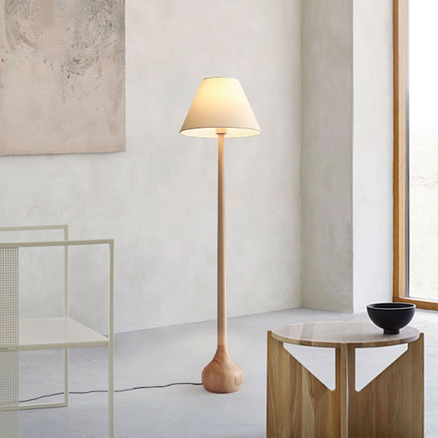 Elviseria Organic Wooden Floor Lamp