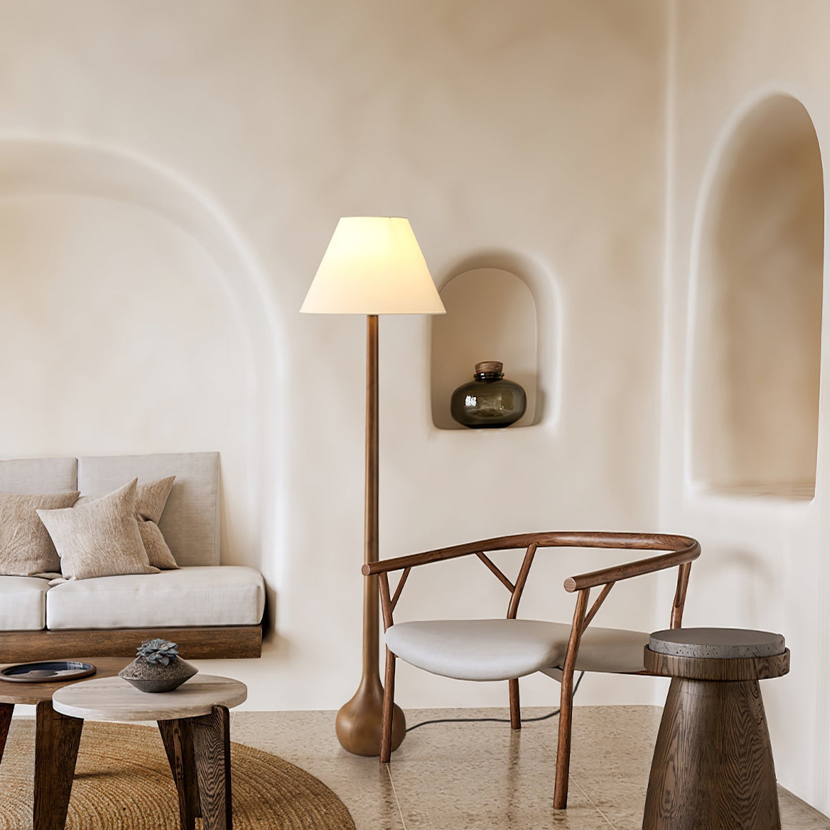 Elviseria Organic Wooden Floor Lamp