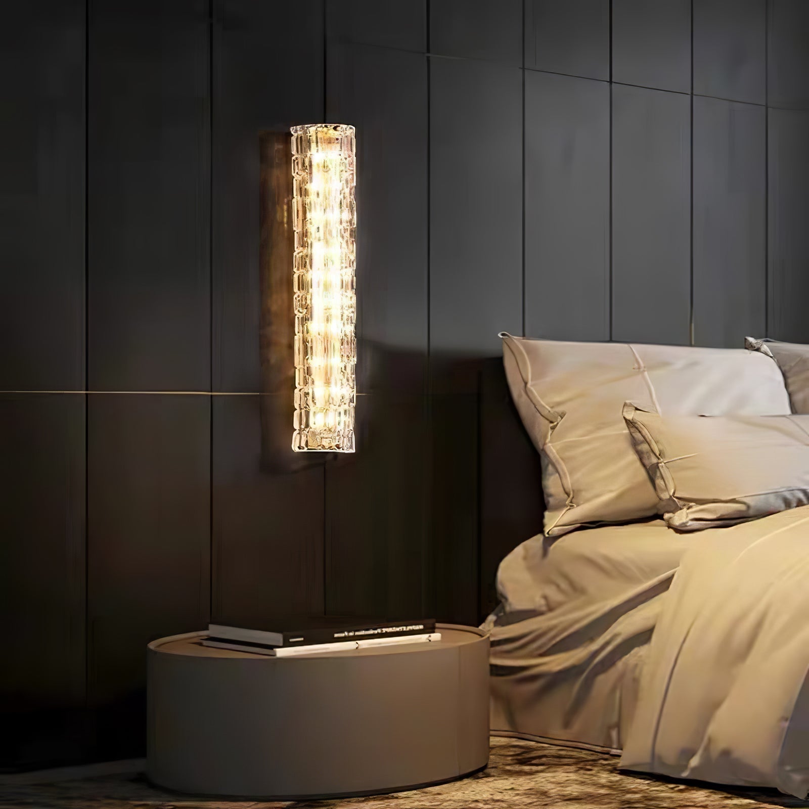 Lumix Brass Glass Glam Wall Lamp - Neutral Decor