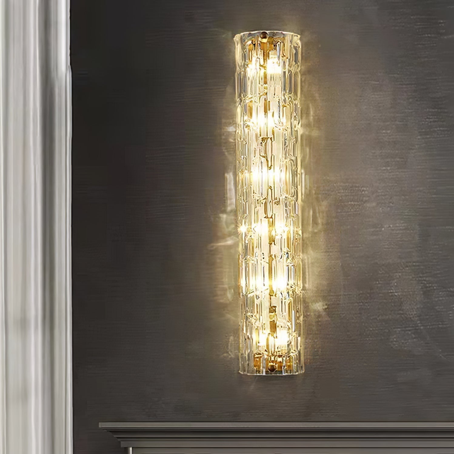 Lumix Brass Glass Glam Wall Lamp - Neutral Decor
