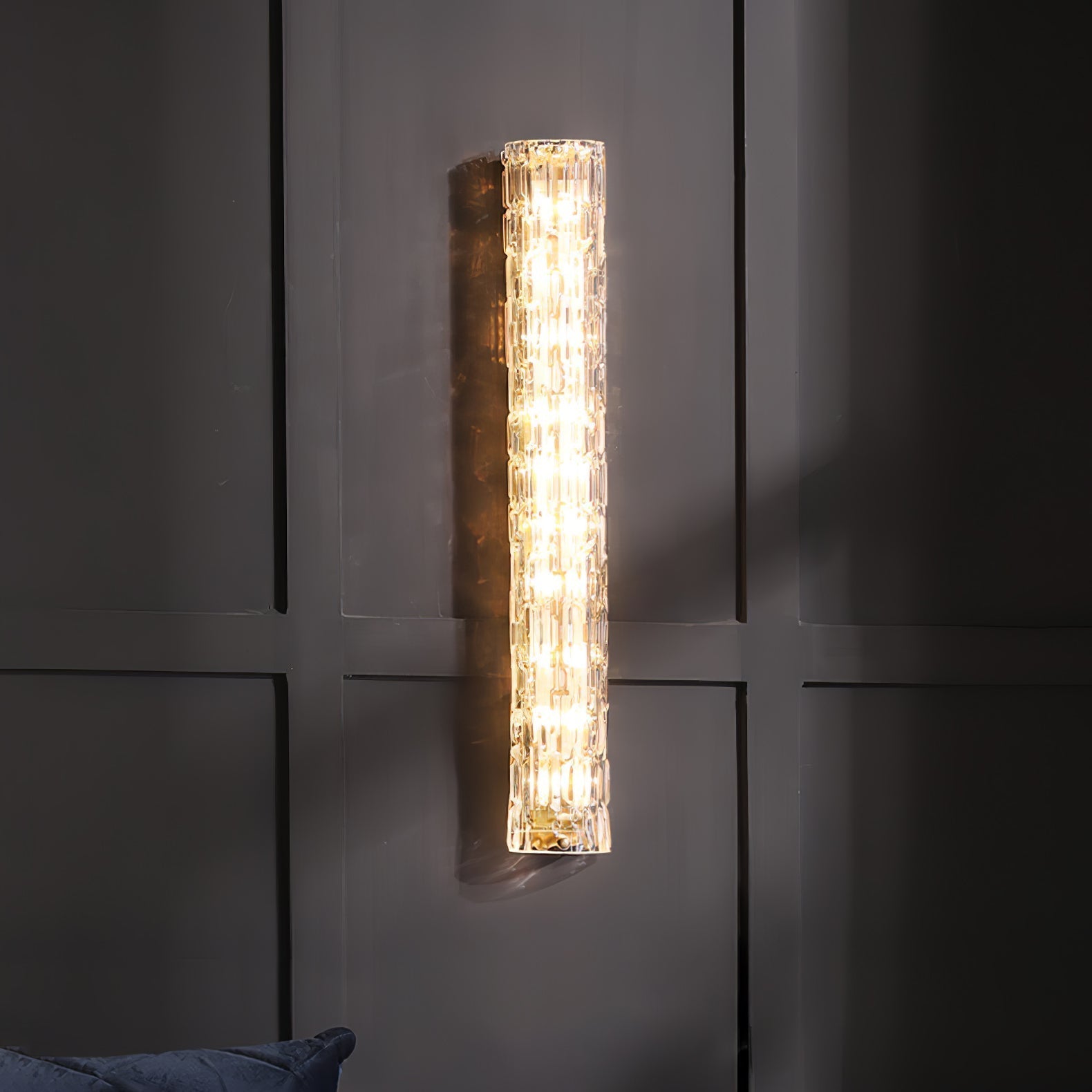 Lumix Brass Glass Glam Wall Lamp - Neutral Decor