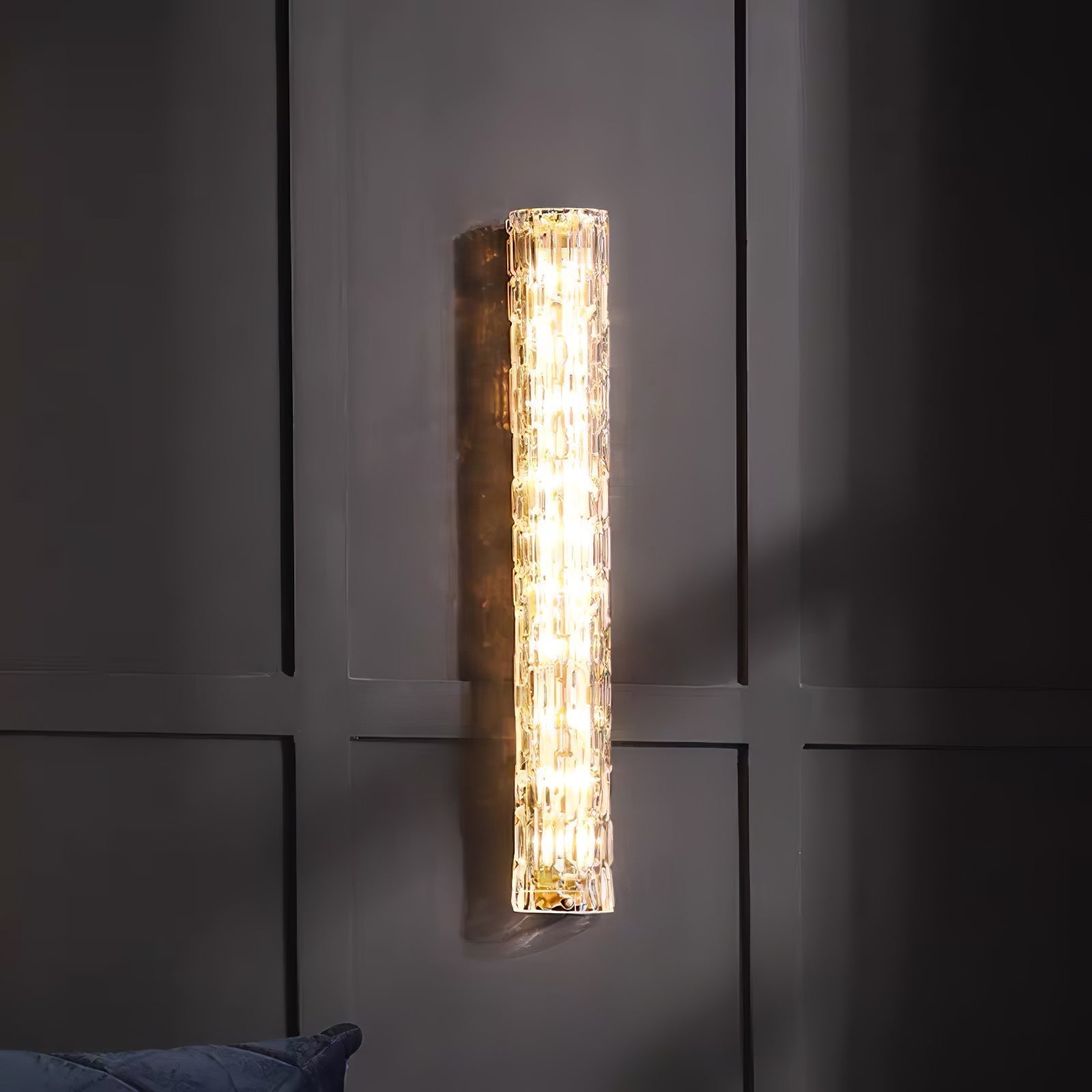 Lumix Brass Glass Glam Wall Lamp - Neutral Decor