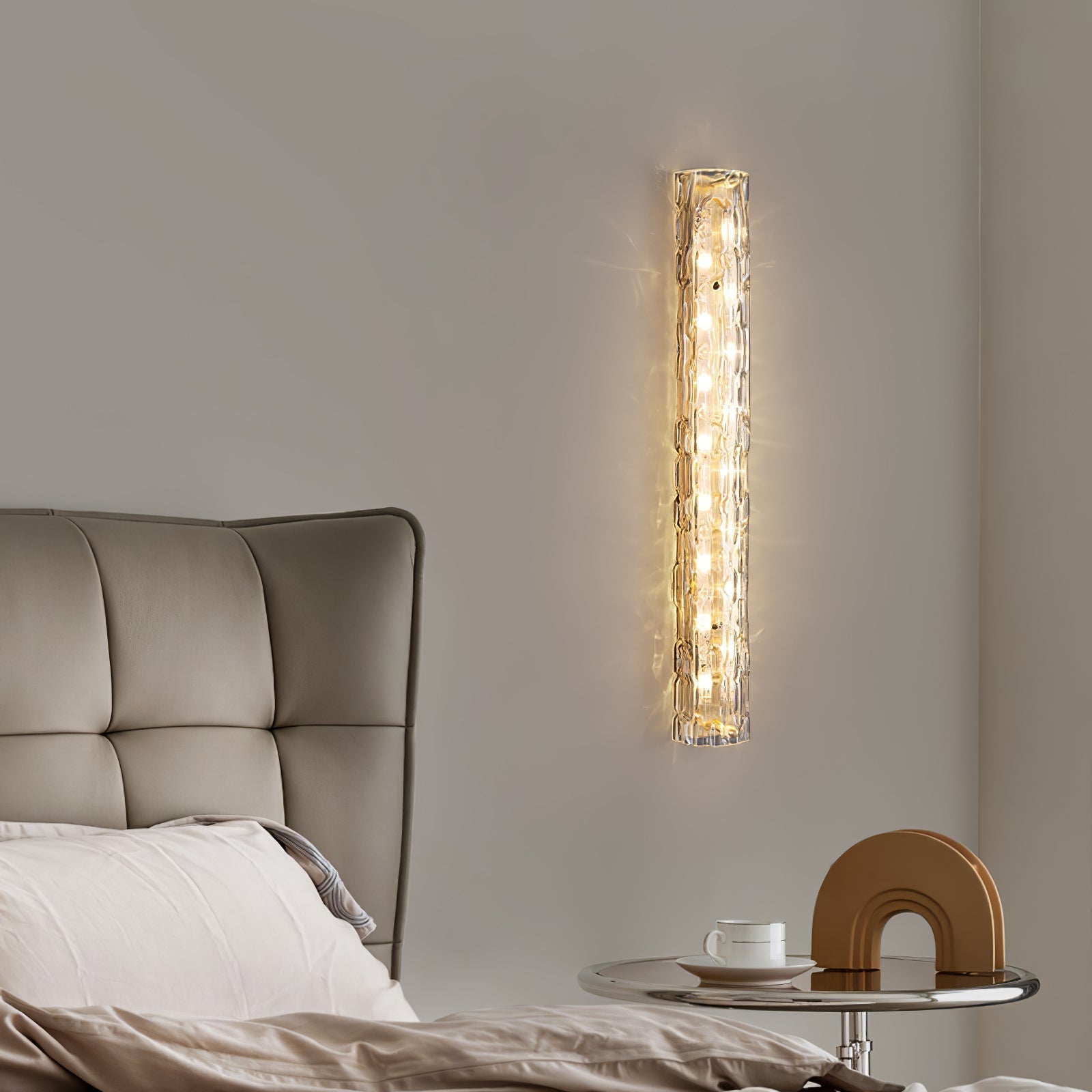 Lumix Brass Glass Glam Wall Lamp - Neutral Decor