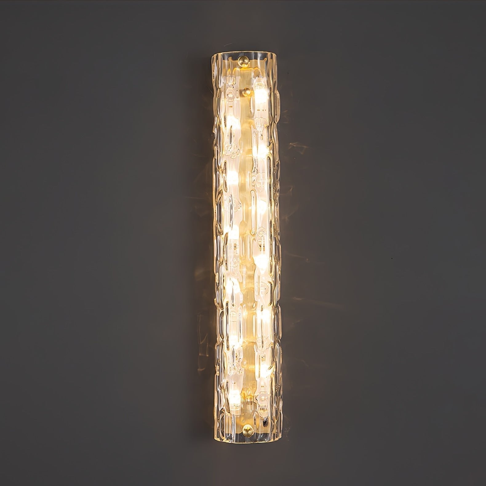 Lumix Brass Glass Glam Wall Lamp - Neutral Decor