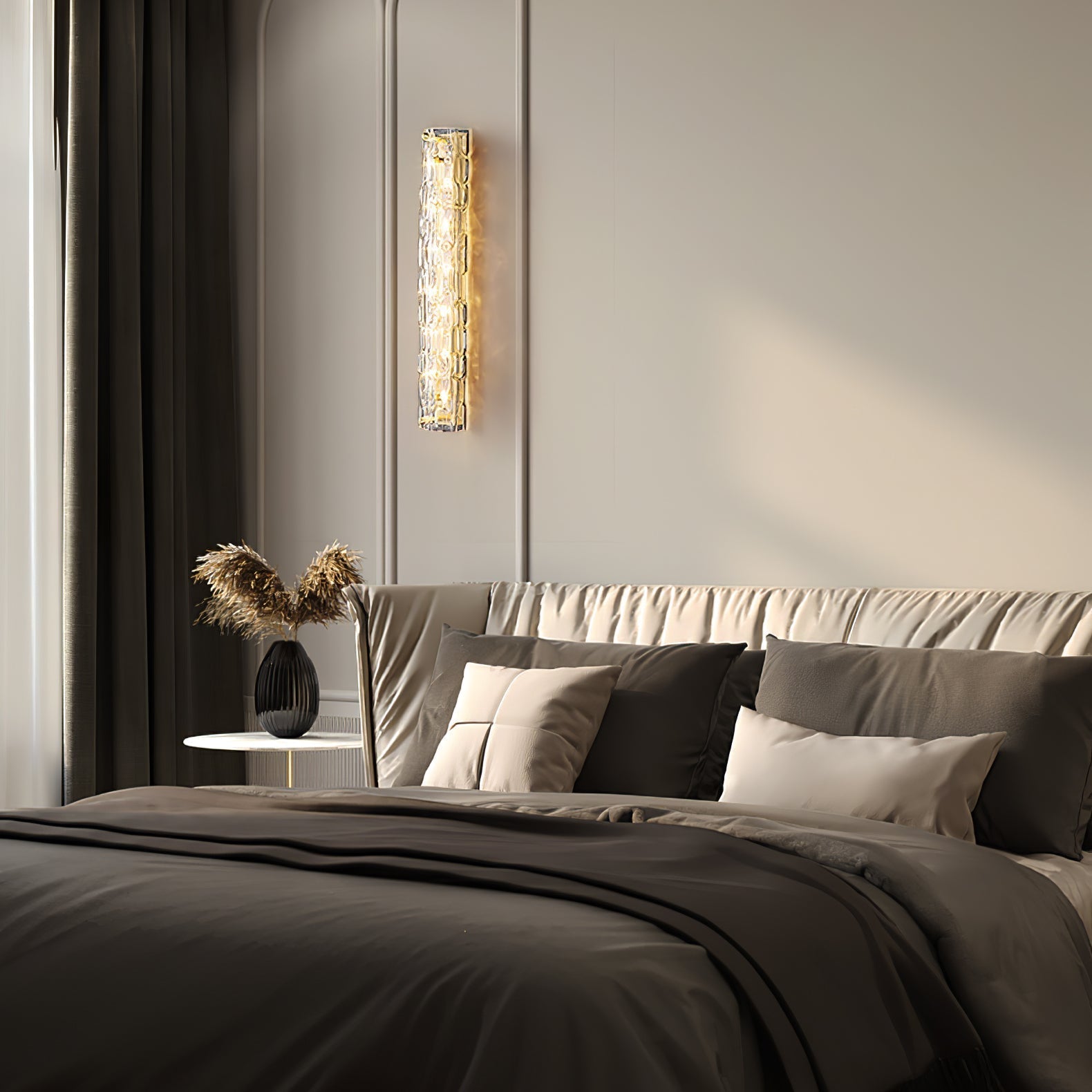 Lumix Brass Glass Glam Wall Lamp - Neutral Decor