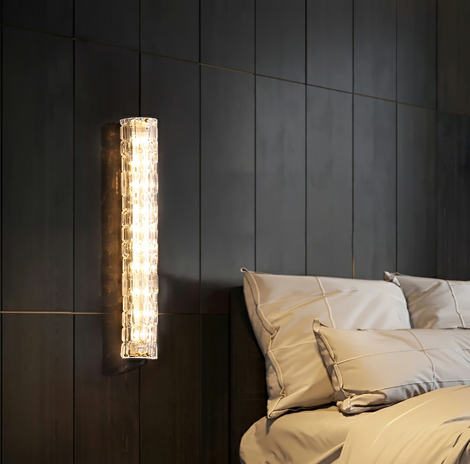 Lumix Brass Glass Glam Wall Lamp - Neutral Decor