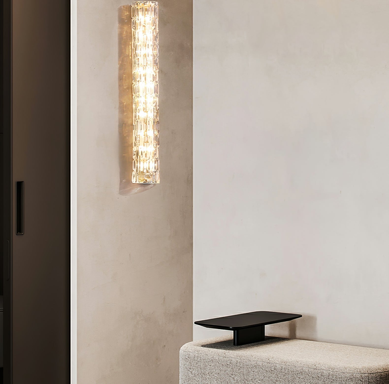 Lumix Brass Glass Glam Wall Lamp - Neutral Decor