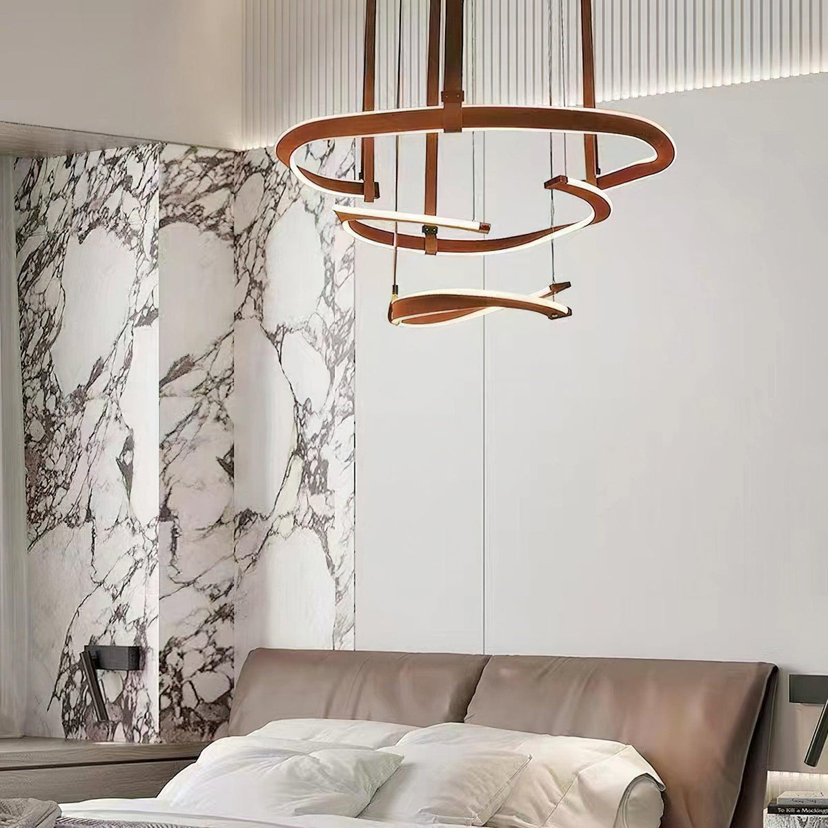 Cesorora Curved Artificial Leather Chandelier