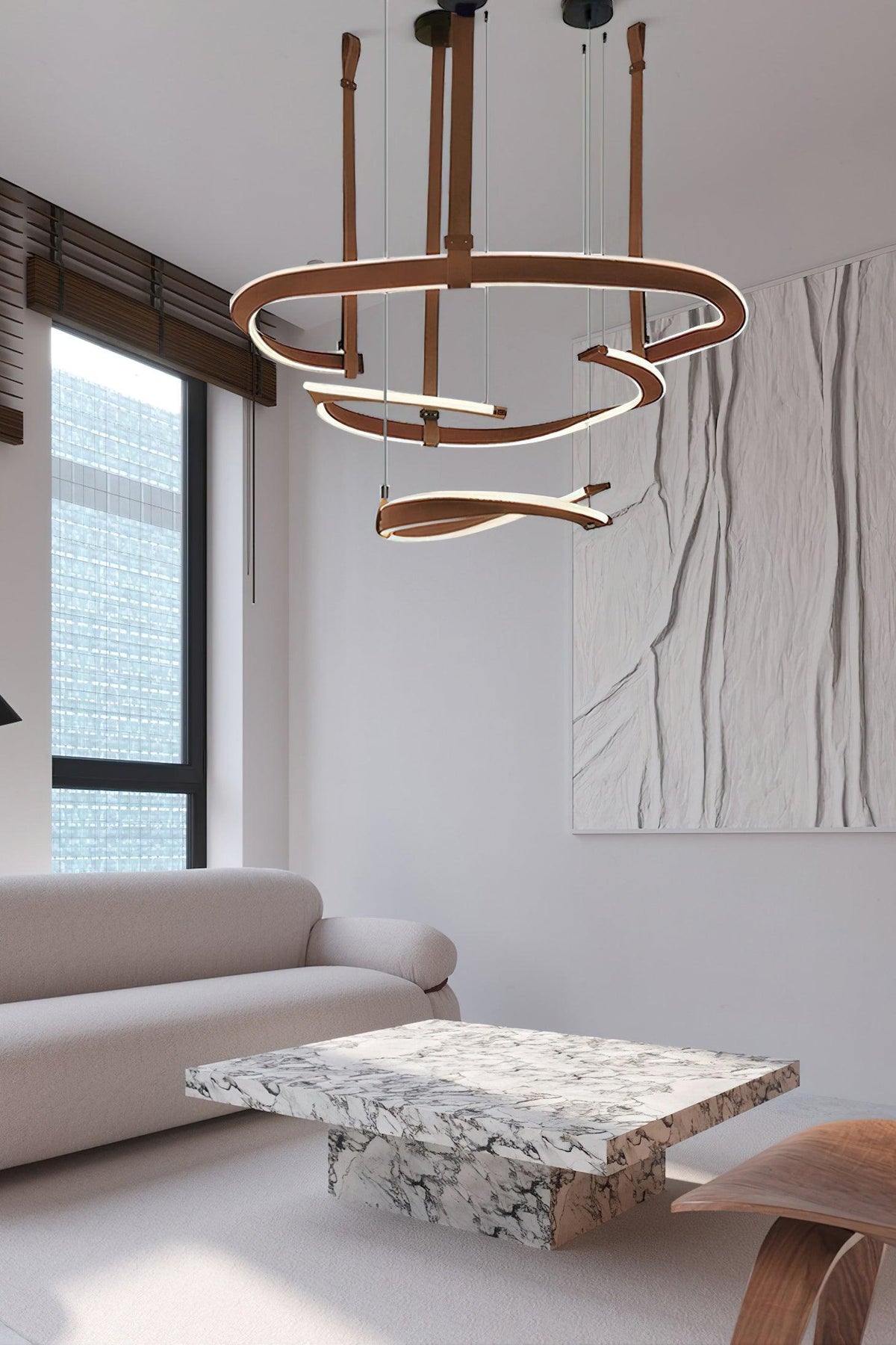 Cesorora Curved Artificial Leather Chandelier