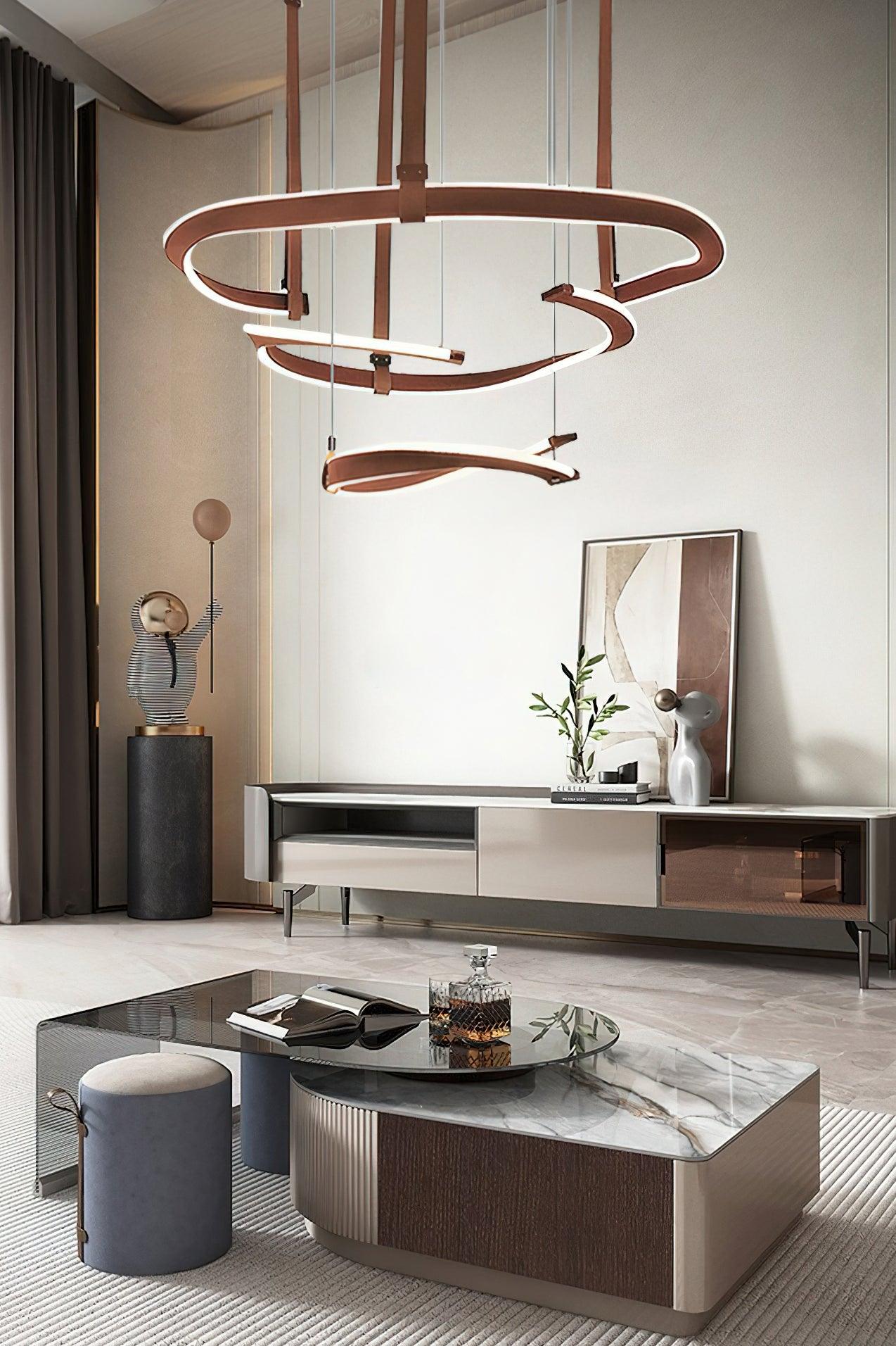 Cesorora Curved Artificial Leather Chandelier