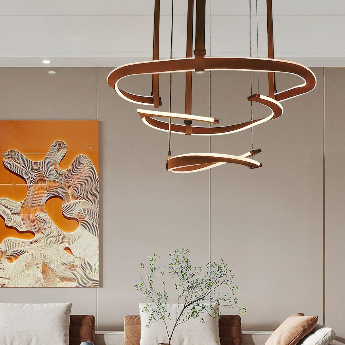 Cesorora Curved Artificial Leather Chandelier
