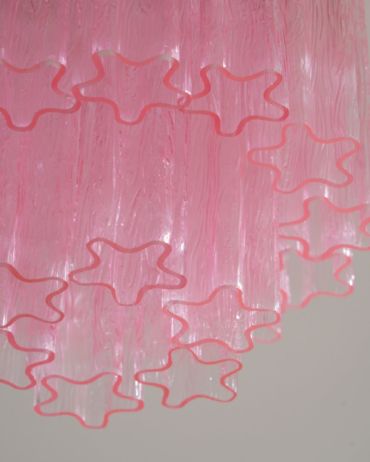 Eiriel Ceiling Lamp Pink Murano Glass Tiered Modern Flush