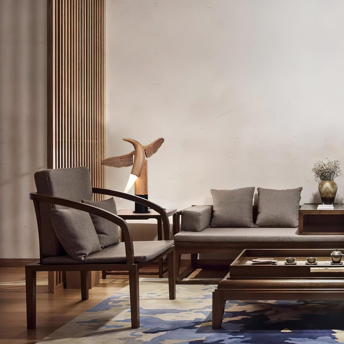 Sylueria Contemporary Wood Table Lamp