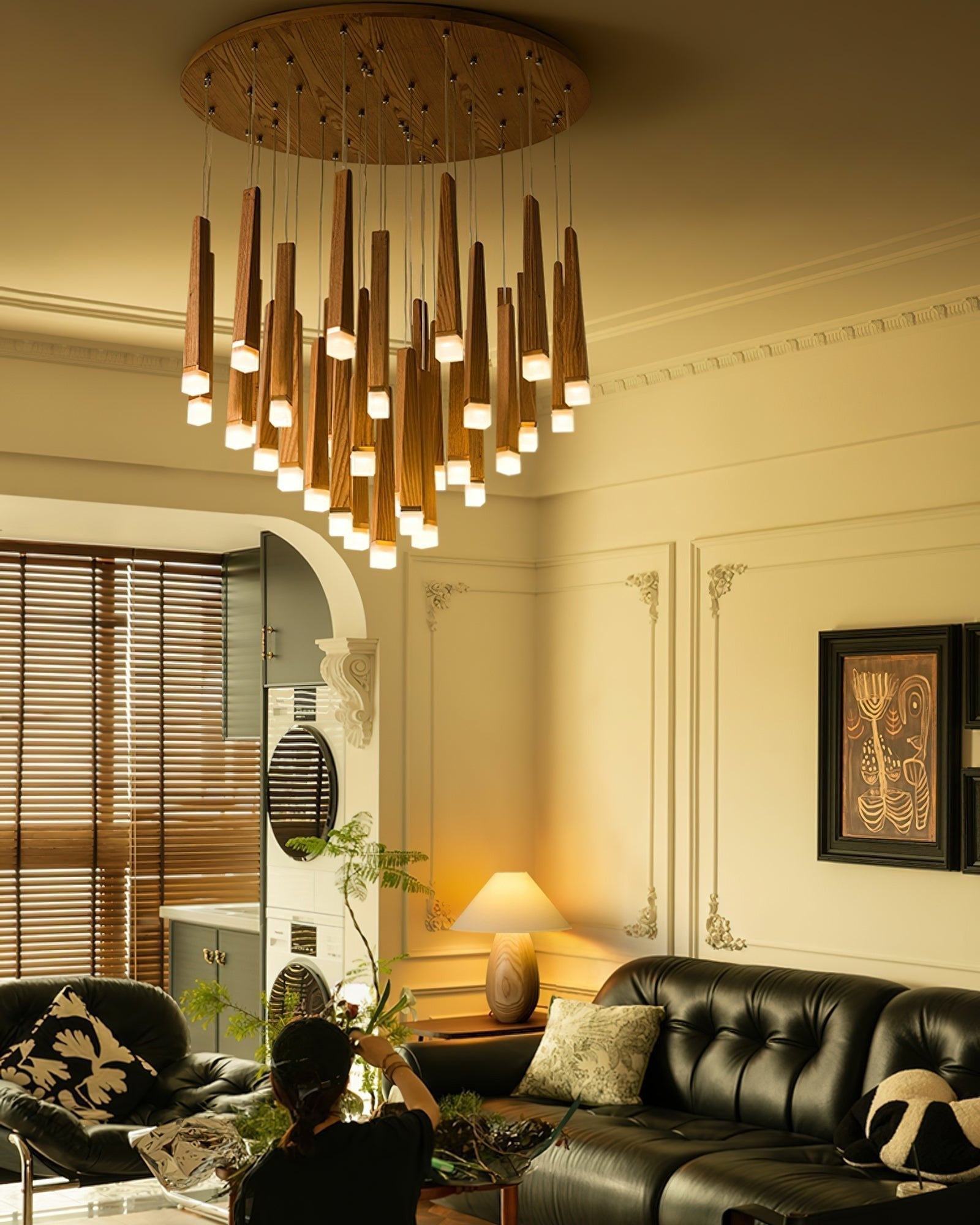 Sylielle Firewood Stick Wood Chandelier