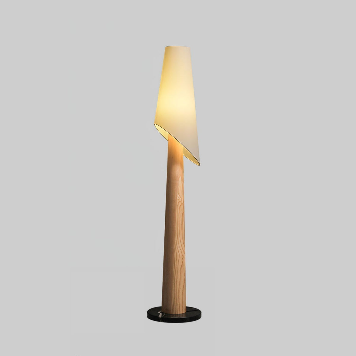 Curven Wood Marble Floor Lamp
