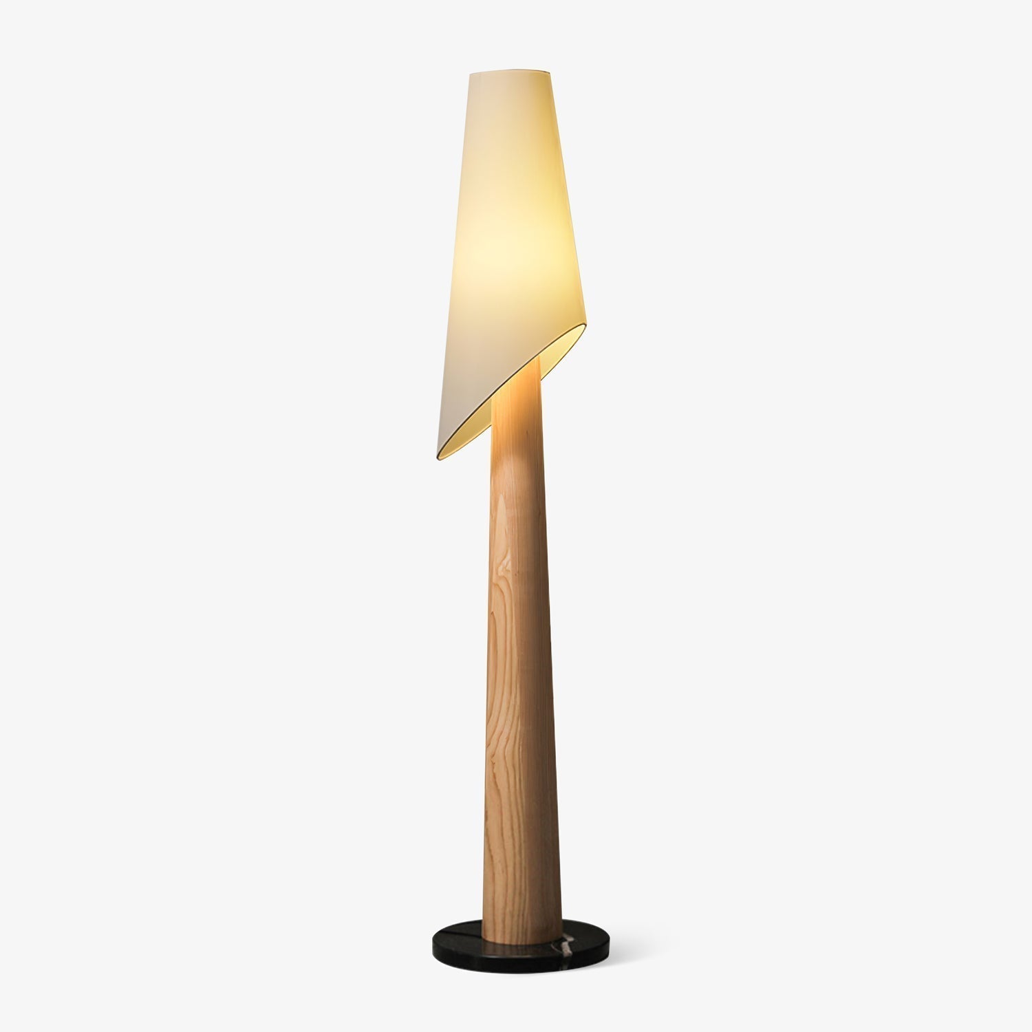 Curven Wood Marble Floor Lamp