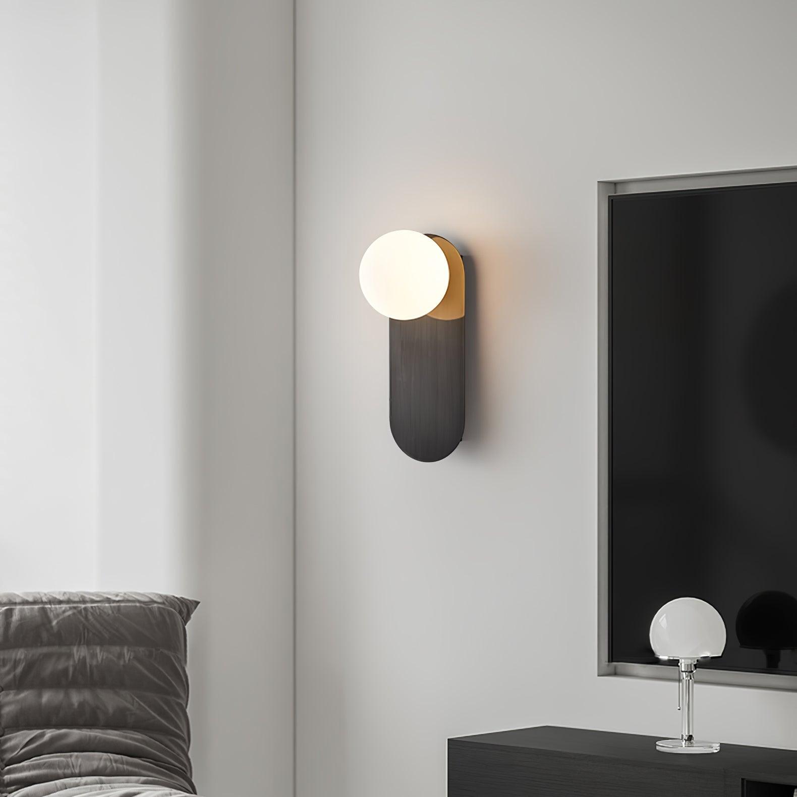 Eiralina Flat Base Globe Brass Glass Sconce Wall lamp