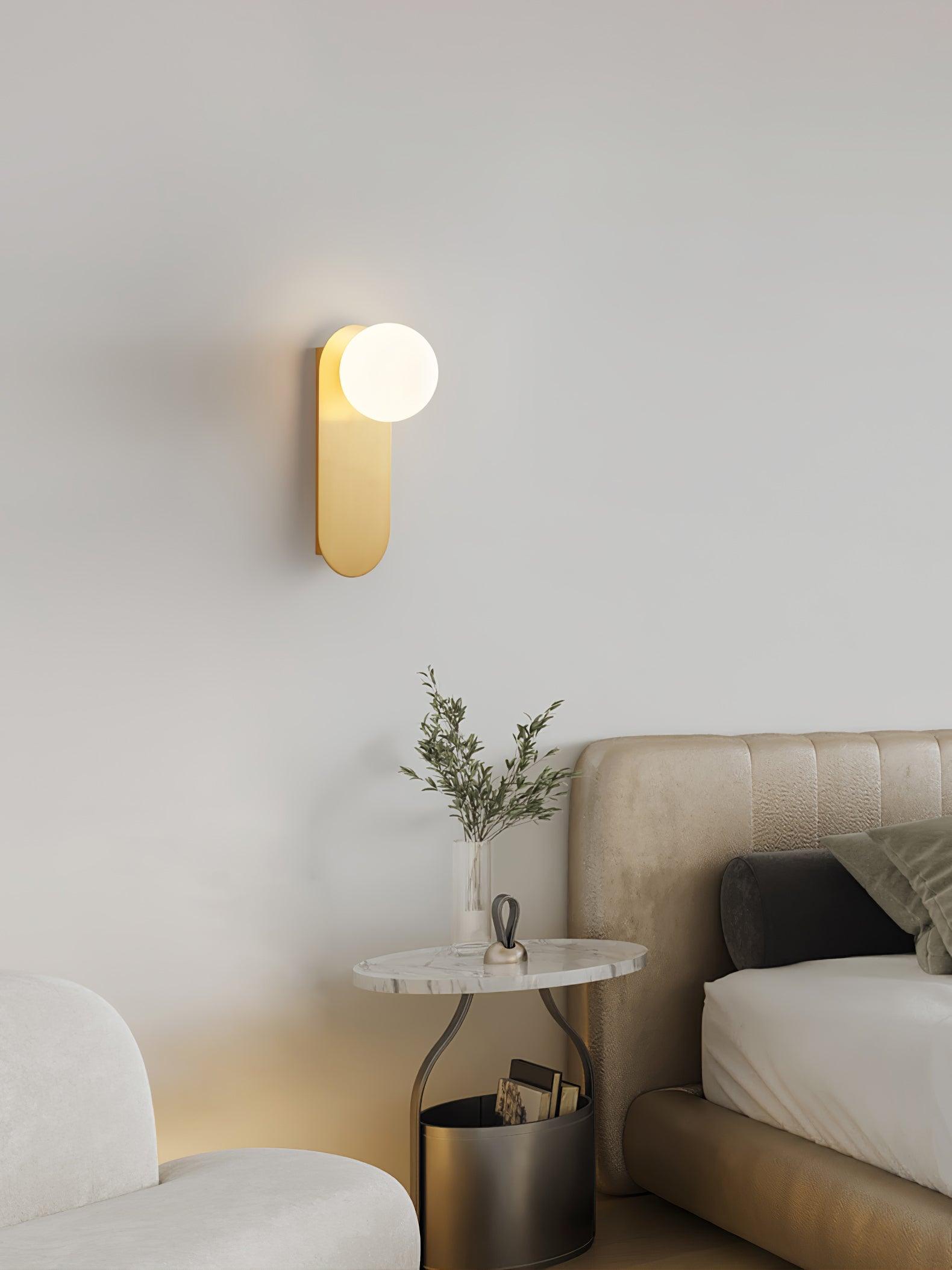 Eiralina Flat Base Globe Brass Glass Sconce Wall lamp