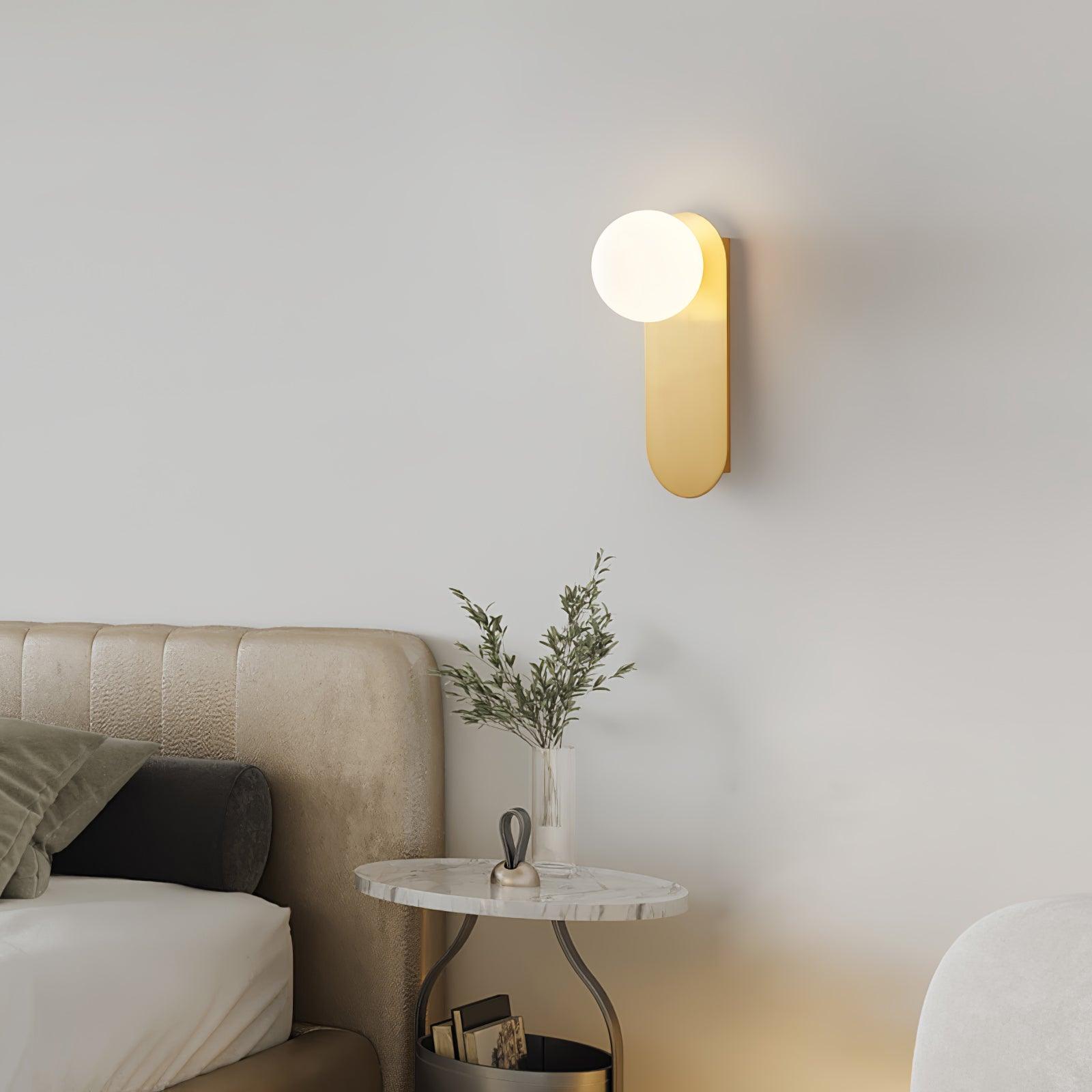 Eiralina Flat Base Globe Brass Glass Sconce Wall lamp