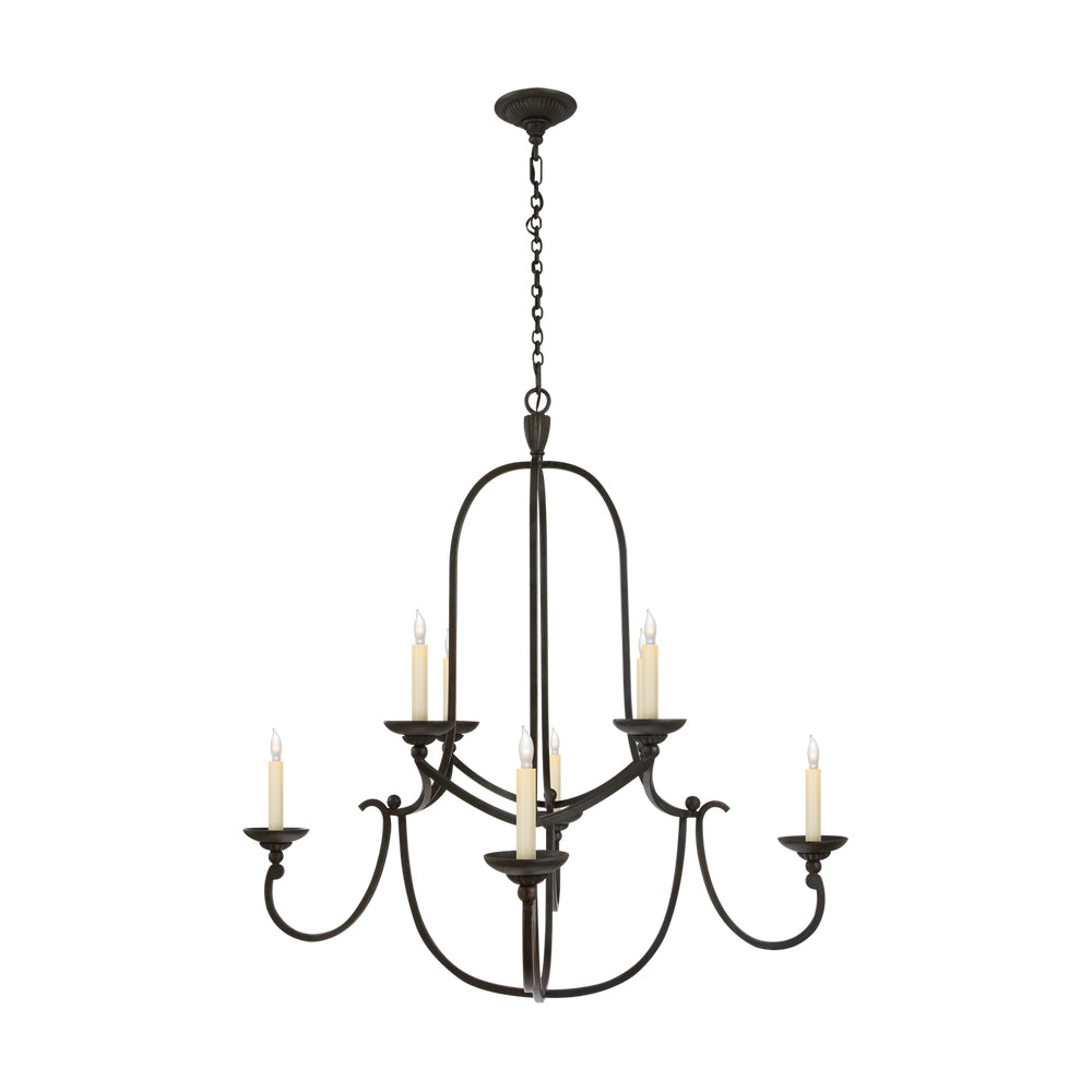 Flemish Chandelier Curved Iron Elegance - Neutral Decor