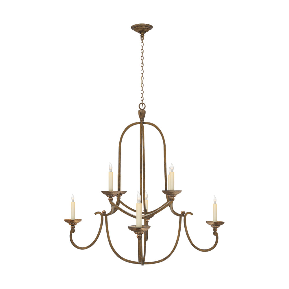 Flemish Chandelier Curved Iron Elegance - Neutral Decor