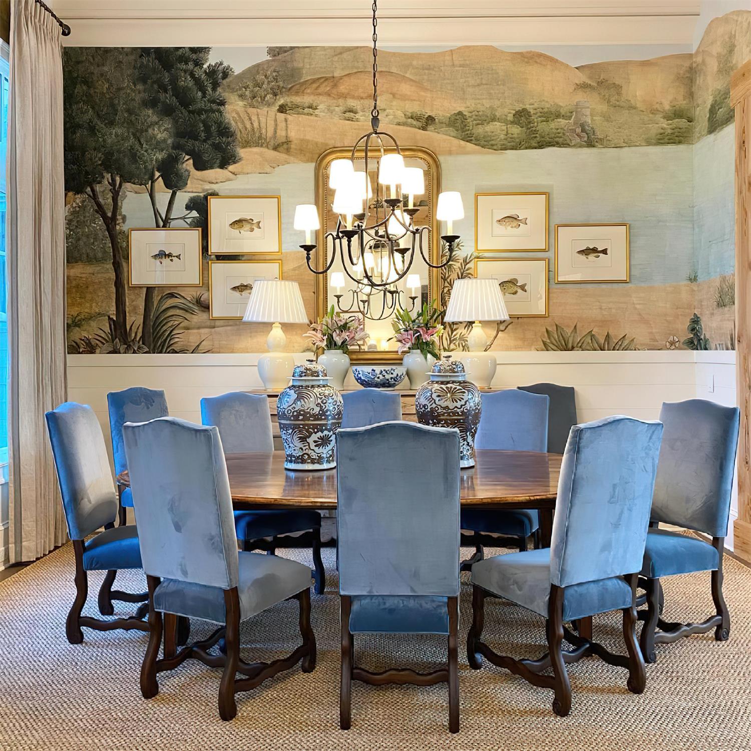 Flemish Chandelier Curved Iron Elegance - Neutral Decor
