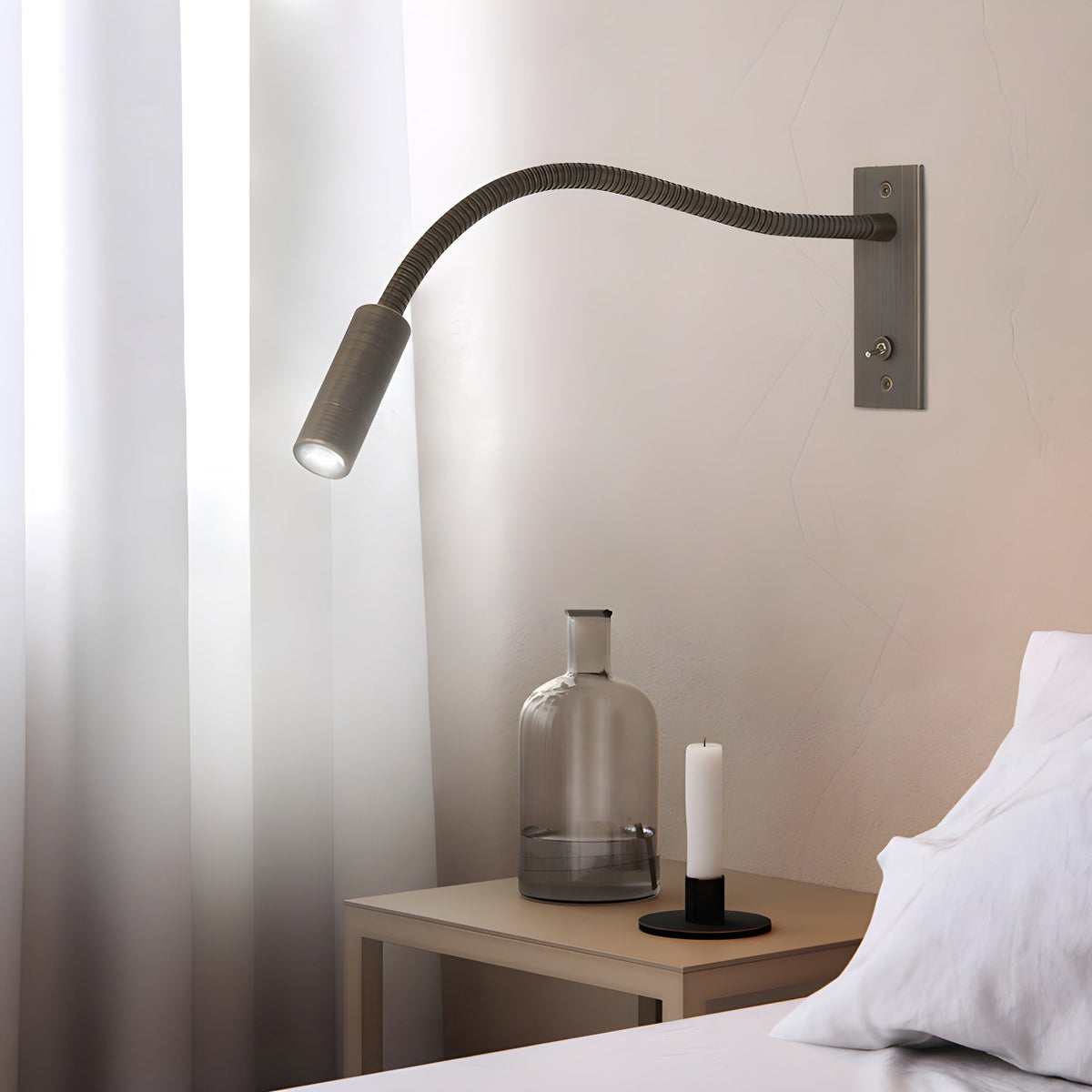 Flame Flexible Gooseneck Wall Lamp