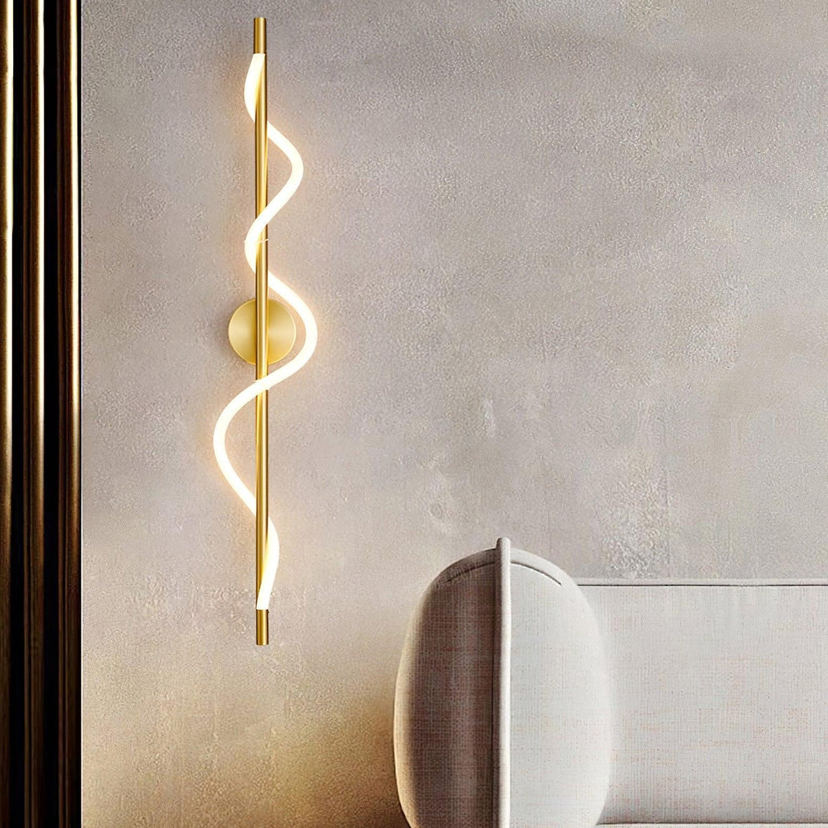 Fidora Sculptural Brass Silicone Wall Lamp