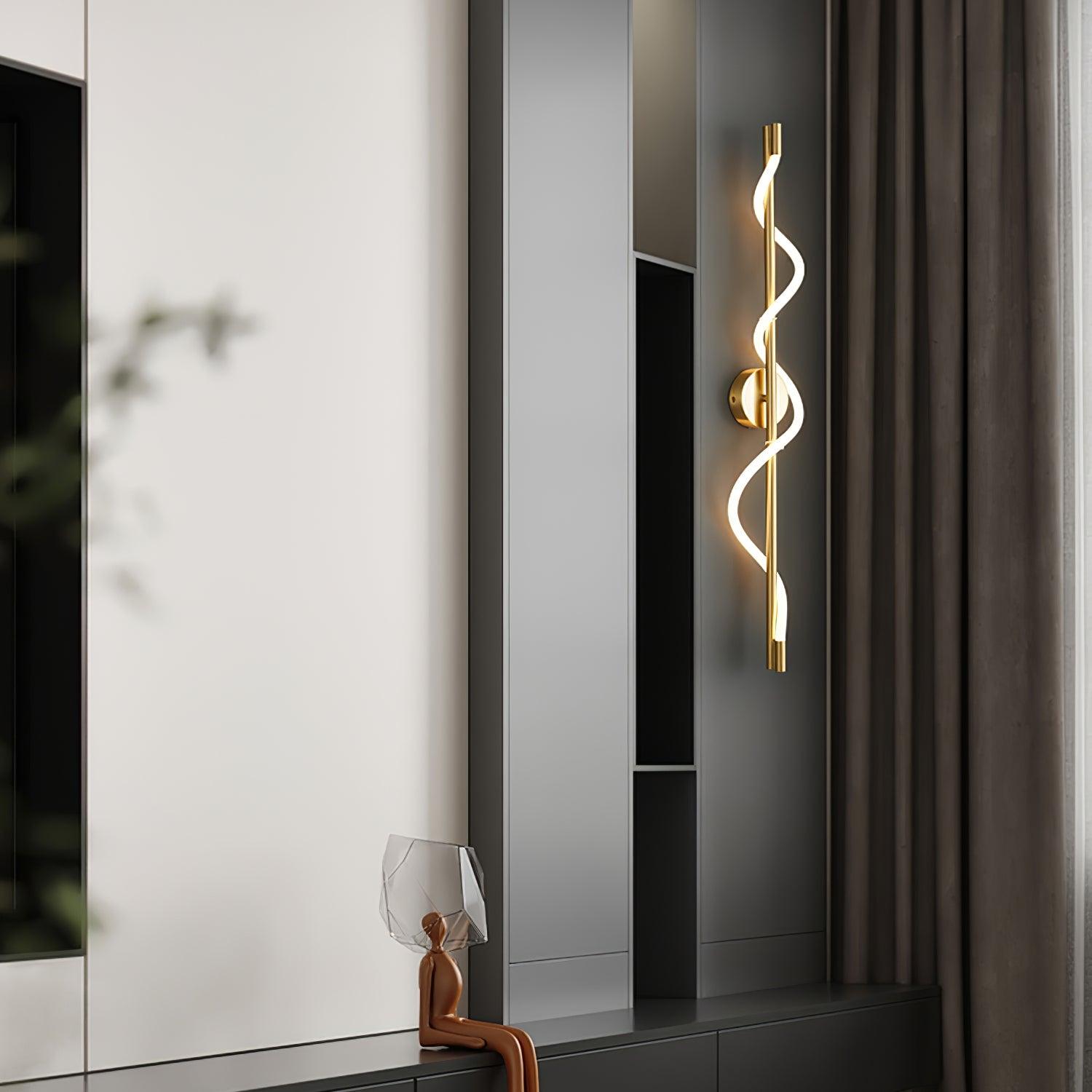Fidora Sculptural Brass Silicone Wall Lamp