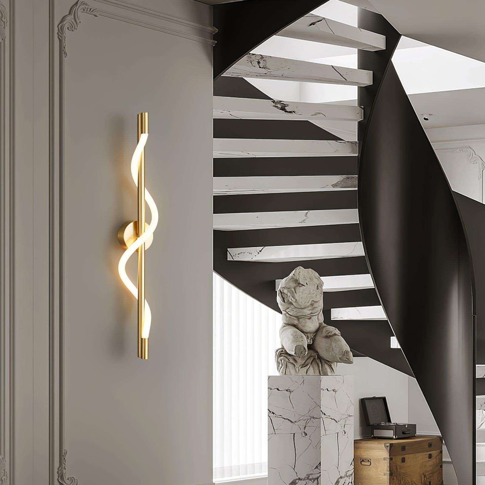 Fidora Sculptural Brass Silicone Wall Lamp