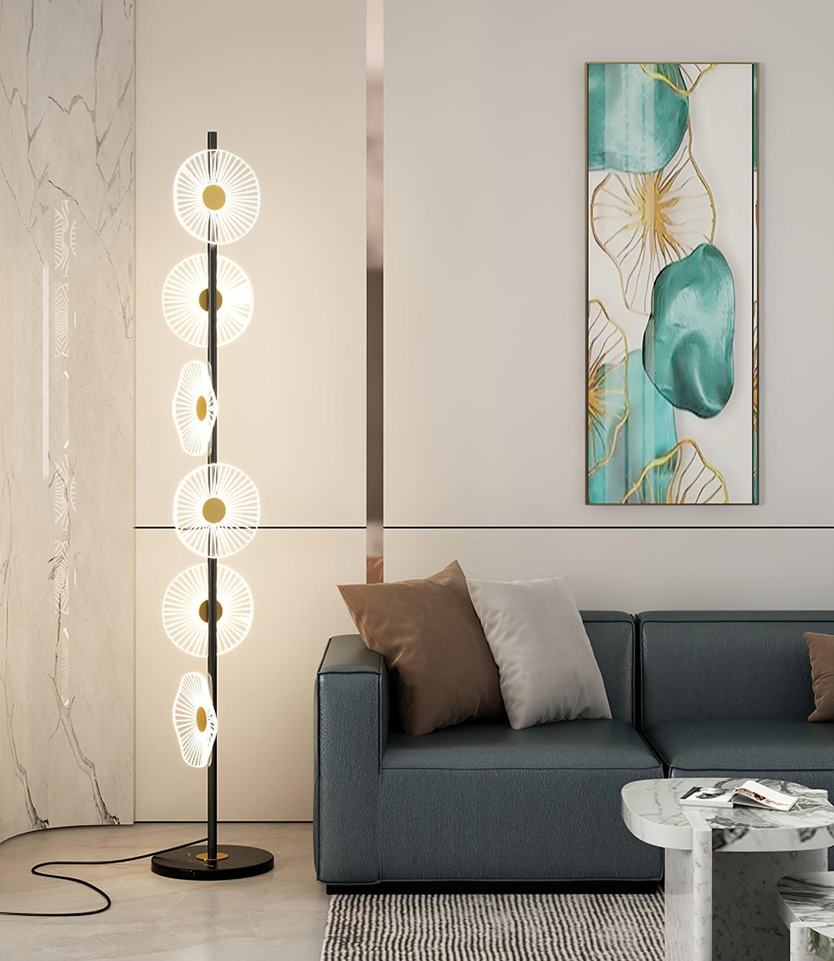 Petaira Luxe Marble Floor Lamp